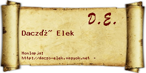 Daczó Elek névjegykártya