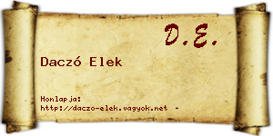 Daczó Elek névjegykártya